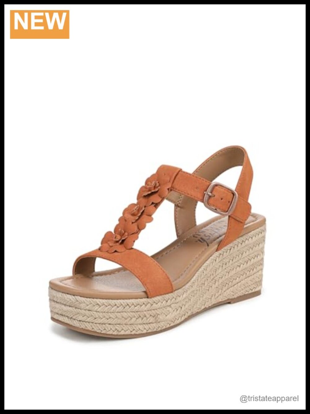Wedge Sandals Open Toe Floral Strappy Buckle Ankle Strap